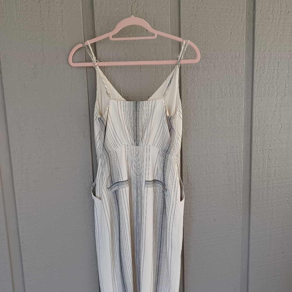 Reiss Kay Stripe Midi Dress Size 2 Women Preppy Sleeveless Pockets Cotton Blend - Picture 7 of 16